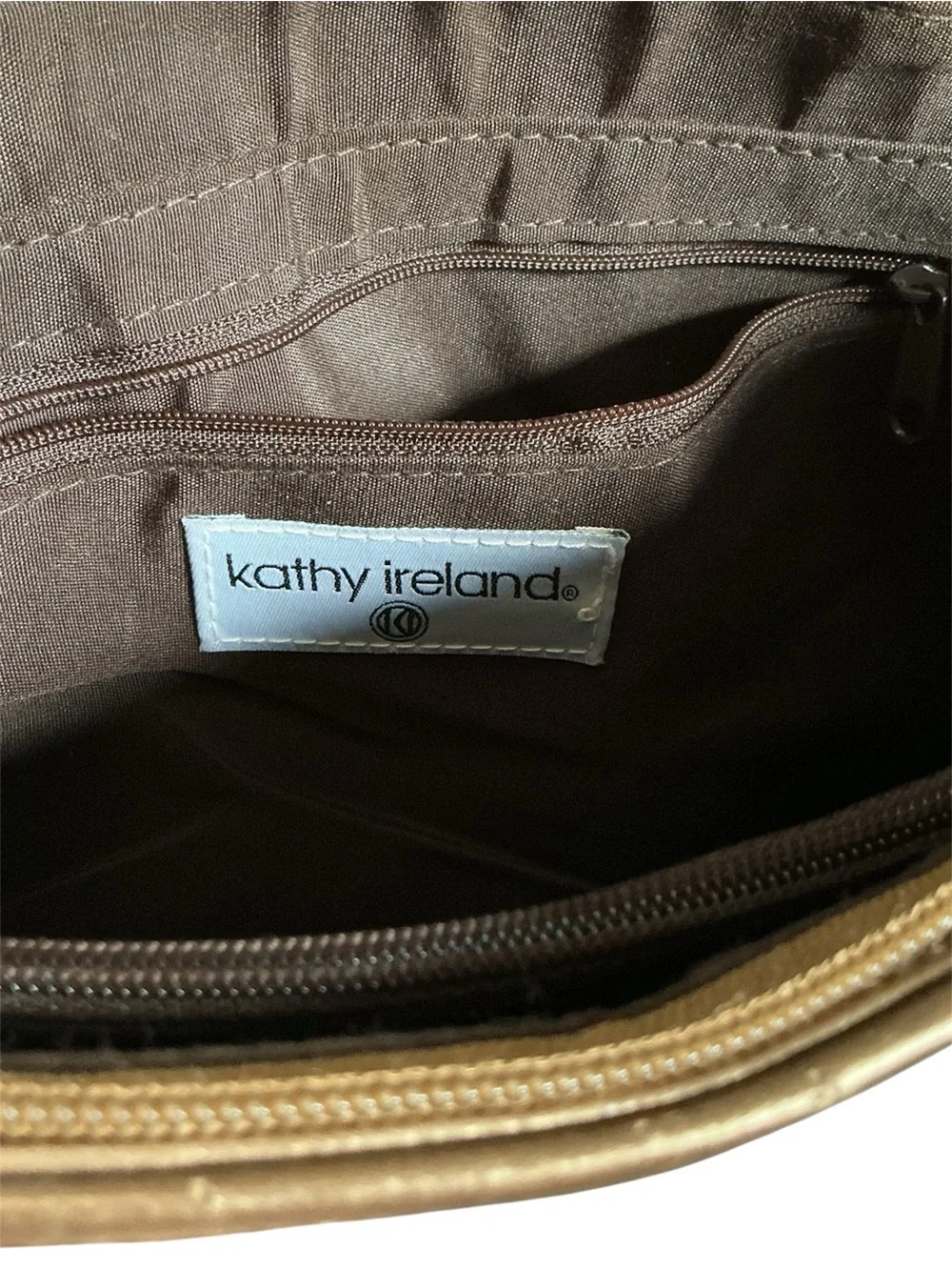 Women’s Brown Leather Tote Bag - Classic Everyday Shoulder Bag by Kathy Ireland